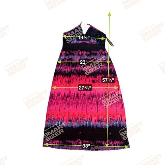 Baby Phat Womens Pink Black tie dye Sexy Flowy Maxi Halter Stretch 2X Dress #196 - Picture 3 of 10